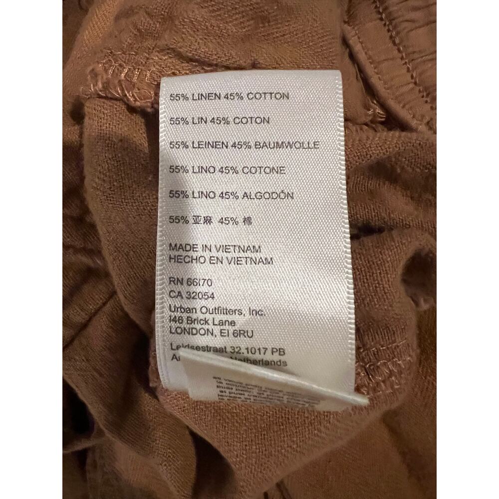 Free People Feelin Good Linen Blend Drawstring Utility Pants Campground Size XS - Picture 6 of 9